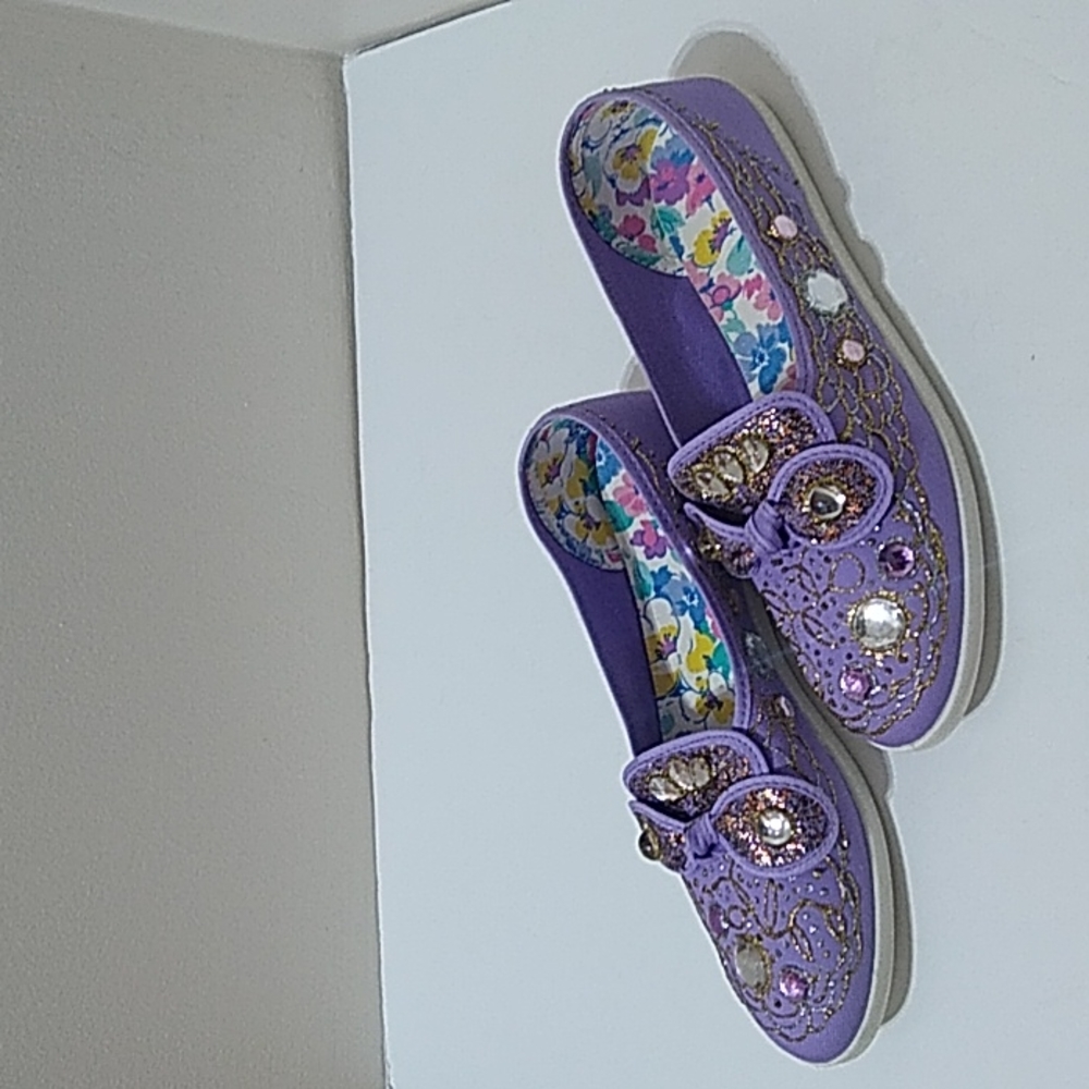 Propeller Women's Purple Blingy Bow Slip On Shoes